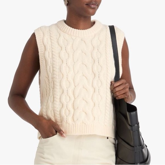 Theory Ivory Wool Knit Sweater Vest - Picture 2 of 6